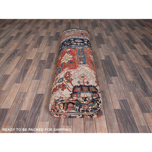 12'x18'9" Midnight Blue, Aryana Grade, Serapi Heriz With Flower Medallion Design, Vegetable Dyes, Soft Pile, High Mountain Wool, Hand Knotted, Densely Woven, Oversized, Oriental Rug FWR6318