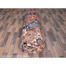 Load image into Gallery viewer, 11&#39;10&quot;x17&#39;7&quot; Coral Red, Aryana Collection, Serapi Heriz With Large Medallion Design, Vegetable Dyes, Soft Pile, High Mountain Wool, Hand Knotted, Densely Woven, Oversized, Oriental Rug FWR6324