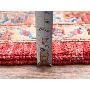 11'10"x17'7" Coral Red, Aryana Collection, Serapi Heriz With Large Medallion Design, Vegetable Dyes, Soft Pile, High Mountain Wool, Hand Knotted, Densely Woven, Oversized, Oriental Rug FWR6324