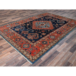 6'x8'8" Midnight Blue, Aryana Collection, Bakshaish Design With Geometric Medallion, Vegetable Dyes, Soft Pile, High Mountain Wool, Hand Knotted, Densely Woven, Oriental Rug FWR6330