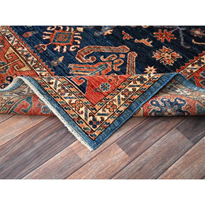 6'x8'8" Midnight Blue, Aryana Collection, Bakshaish Design With Geometric Medallion, Vegetable Dyes, Soft Pile, High Mountain Wool, Hand Knotted, Densely Woven, Oriental Rug FWR6330
