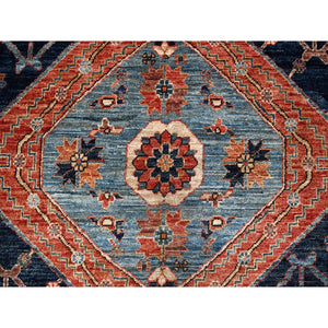 6'x8'8" Midnight Blue, Aryana Collection, Bakshaish Design With Geometric Medallion, Vegetable Dyes, Soft Pile, High Mountain Wool, Hand Knotted, Densely Woven, Oriental Rug FWR6330
