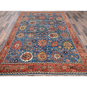 6'2"x9' Imperial Blue, Aryana Grade, Northwest Persian With All Over Design, Vegetable Dyes, Soft Pile, High Mountain Wool, Hand Knotted, Densely Woven, Oriental Rug FWR6336