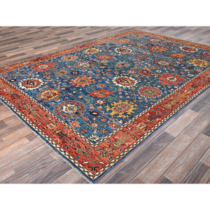 6'2"x9' Imperial Blue, Aryana Grade, Northwest Persian With All Over Design, Vegetable Dyes, Soft Pile, High Mountain Wool, Hand Knotted, Densely Woven, Oriental Rug FWR6336