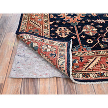 Load image into Gallery viewer, 6&#39;x9&#39;2&quot; Midnight Blue, Aryana Collection, Heriz All Over Design, Vegetable Dyes, Soft Pile, High Mountain Wool, Hand Knotted, Densely Woven, Oriental Rug FWR6342