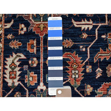 Load image into Gallery viewer, 6&#39;x9&#39;2&quot; Midnight Blue, Aryana Collection, Heriz All Over Design, Vegetable Dyes, Soft Pile, High Mountain Wool, Hand Knotted, Densely Woven, Oriental Rug FWR6342