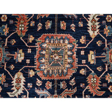 Load image into Gallery viewer, 6&#39;x9&#39;2&quot; Midnight Blue, Aryana Collection, Heriz All Over Design, Vegetable Dyes, Soft Pile, High Mountain Wool, Hand Knotted, Densely Woven, Oriental Rug FWR6342
