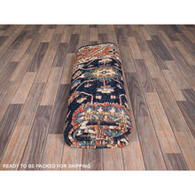 Load image into Gallery viewer, 6&#39;x9&#39;2&quot; Midnight Blue, Aryana Collection, Heriz All Over Design, Vegetable Dyes, Soft Pile, High Mountain Wool, Hand Knotted, Densely Woven, Oriental Rug FWR6342