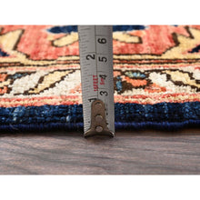 Load image into Gallery viewer, 6&#39;x9&#39;2&quot; Midnight Blue, Aryana Collection, Heriz All Over Design, Vegetable Dyes, Soft Pile, High Mountain Wool, Hand Knotted, Densely Woven, Oriental Rug FWR6342