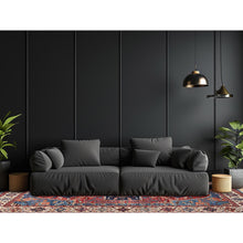 Load image into Gallery viewer, 6&#39;1&quot;x11&#39;7&quot; Bayern Blue, Aryana Grade, Serapi Heriz With Geometric Medallion Design, Vegetable Dyes, High Mountain Wool, Hand Knotted, Soft Pile, Densely Woven, Gallery Size, Wide Runner, Oriental Rug FWR6348