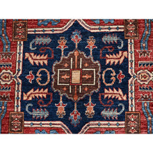 Load image into Gallery viewer, 6&#39;1&quot;x11&#39;7&quot; Bayern Blue, Aryana Grade, Serapi Heriz With Geometric Medallion Design, Vegetable Dyes, High Mountain Wool, Hand Knotted, Soft Pile, Densely Woven, Gallery Size, Wide Runner, Oriental Rug FWR6348