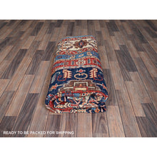 Load image into Gallery viewer, 6&#39;1&quot;x11&#39;7&quot; Bayern Blue, Aryana Grade, Serapi Heriz With Geometric Medallion Design, Vegetable Dyes, High Mountain Wool, Hand Knotted, Soft Pile, Densely Woven, Gallery Size, Wide Runner, Oriental Rug FWR6348