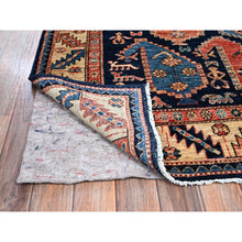 Load image into Gallery viewer, 4&#39;x9&#39;9&quot; Midnight Blue, Northwest Persian With Large Paisley Design, Aryana Collection, Vegetable Dyes, Soft Pile, High Mountain Wool, Hand Knotted, Densely Woven, Extra Wide Runner, Oriental Rug FWR6384