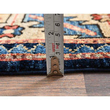 Load image into Gallery viewer, 4&#39;x9&#39;9&quot; Midnight Blue, Northwest Persian With Large Paisley Design, Aryana Collection, Vegetable Dyes, Soft Pile, High Mountain Wool, Hand Knotted, Densely Woven, Extra Wide Runner, Oriental Rug FWR6384