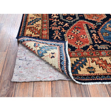 Load image into Gallery viewer, 4&#39;x9&#39;9&quot; Midnight Blue, Northwest Persian With Large Paisley Design, Aryana Grade, Vegetable Dyes, Soft Pile, High Mountain Wool, Hand Knotted, Densely Woven, Extra Wide Runner, Oriental Rug FWR6390