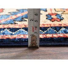 Load image into Gallery viewer, 4&#39;x9&#39;9&quot; Midnight Blue, Northwest Persian With Large Paisley Design, Aryana Grade, Vegetable Dyes, Soft Pile, High Mountain Wool, Hand Knotted, Densely Woven, Extra Wide Runner, Oriental Rug FWR6390