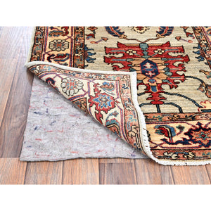 2'10"x15' Oyster Gray, Northwest Persian With Heriz Design, Aryana Collection, Vegetable Dyes, Soft Pile, High Mountain Wool, Hand Knotted, Densely Woven, Xl Runner, Oriental Rug FWR6402
