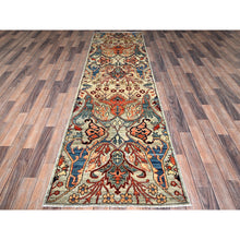 Load image into Gallery viewer, 2&#39;9&quot;x9&#39;10&quot; Oyster Gray, Bijar Garus Design, Aryana Grade, Vegetable Dyes, High Mountain Wool, Hand Knotted, Soft Pile, Densely Woven, Runner, Oriental Rug FWR6408
