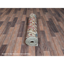 Load image into Gallery viewer, 2&#39;9&quot;x9&#39;10&quot; Oyster Gray, Bijar Garus Design, Aryana Grade, Vegetable Dyes, High Mountain Wool, Hand Knotted, Soft Pile, Densely Woven, Runner, Oriental Rug FWR6408