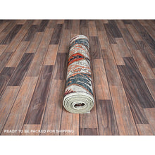 Load image into Gallery viewer, 2&#39;6&quot;x8&#39;1&quot; Mirage Gray, Bijar Garus Design, Aryana Collection, Vegetable Dyes, Soft Pile, High Mountain Wool, Hand Knotted, Densely Woven, Runner, Oriental Rug FWR6414