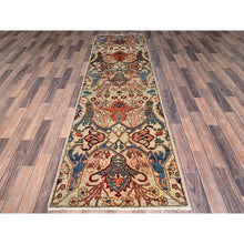 Load image into Gallery viewer, 2&#39;8&quot;x9&#39;7&quot; Oyster Gray, Bijar Garus Design, Aryana Collection, Vegetable Dyes, High Mountain Wool, Hand Knotted, Soft Pile, Densely Woven, Runner, Oriental Rug FWR6420