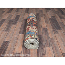 Load image into Gallery viewer, 2&#39;8&quot;x9&#39;7&quot; Oyster Gray, Bijar Garus Design, Aryana Collection, Vegetable Dyes, High Mountain Wool, Hand Knotted, Soft Pile, Densely Woven, Runner, Oriental Rug FWR6420