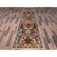 Load image into Gallery viewer, 2&#39;9&quot;x9&#39;10&quot; Castle Gray, Bijar Garus Design, Aryana Grade, Vegetable Dyes, Soft Pile, High Mountain Wool, Hand Knotted, Densely Woven, Runner, Oriental Rug FWR6426