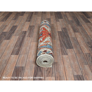 2'8"x8'3" Agate Gray, Aryana Collection, Bijar Garus Design, Vegetable Dyes, High Mountain Wool, Hand Knotted, Soft Pile, Densely Woven, Runner, Oriental Rug FWR6438