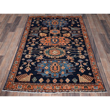 Load image into Gallery viewer, 3&#39;1&quot;x4&#39;10&quot; Yale Blue, Heriz All Over Design, Aryana Collection, Vegetable Dyes, Hand Knotted, Soft Pile, High Mountain Wool, Densely Woven, Oriental Rug FWR6456