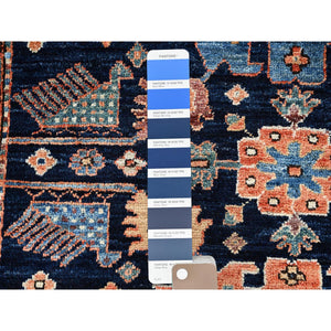 3'1"x4'10" Yale Blue, Heriz All Over Design, Aryana Collection, Vegetable Dyes, Hand Knotted, Soft Pile, High Mountain Wool, Densely Woven, Oriental Rug FWR6456