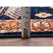 Load image into Gallery viewer, 3&#39;1&quot;x4&#39;10&quot; Yale Blue, Heriz All Over Design, Aryana Collection, Vegetable Dyes, Hand Knotted, Soft Pile, High Mountain Wool, Densely Woven, Oriental Rug FWR6456