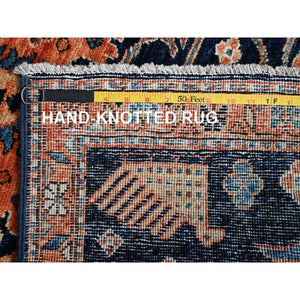 3'1"x4'10" Yale Blue, Heriz All Over Design, Aryana Collection, Vegetable Dyes, Hand Knotted, Soft Pile, High Mountain Wool, Densely Woven, Oriental Rug FWR6456