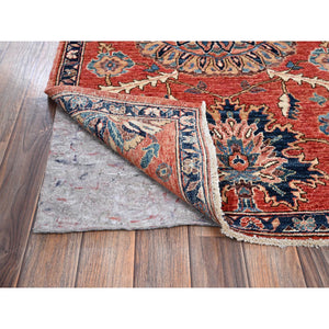 3'1"x5' Summer Fig Red, Northwest Persian Flower Design With Serrated Leafs, Aryana Grade, Vegetable Dyes, Soft Pile, High Mountain Wool, Hand Knotted, Densely Woven, Oriental Rug FWR6474