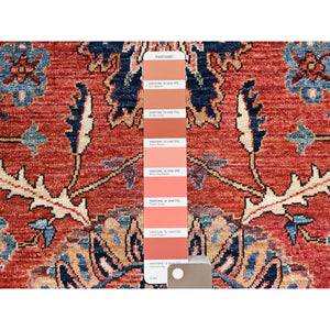 3'1"x5' Summer Fig Red, Northwest Persian Flower Design With Serrated Leafs, Aryana Grade, Vegetable Dyes, Soft Pile, High Mountain Wool, Hand Knotted, Densely Woven, Oriental Rug FWR6474