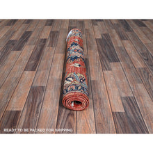 Load image into Gallery viewer, 3&#39;1&quot;x5&#39; Summer Fig Red, Northwest Persian Flower Design With Serrated Leafs, Aryana Grade, Vegetable Dyes, Soft Pile, High Mountain Wool, Hand Knotted, Densely Woven, Oriental Rug FWR6474