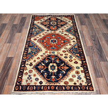 Load image into Gallery viewer, 2&#39;7&quot;x4&#39;10&quot; Chiffon White, Northwest Persian With Medallions Design, Aryana Collection, Vegetable Dyes, Soft Pile, High Mountain Wool, Hand Knotted, Densely Woven, Oriental Rug FWR6498