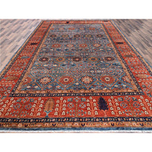 Load image into Gallery viewer, 10&#39;x14&#39; Horizon Blue, Classic Persian Garden Trellis Design, Aryana Collection, Vegetable Dyes, Soft Pile, High Mountain Wool, Hand Knotted, Densely Woven, Oriental Rug FWR6552