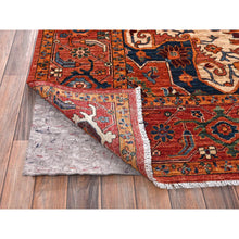 Load image into Gallery viewer, 10&#39;2&quot;x13&#39;8&quot; Coral Red, Serapi Heriz With Large Medallion Design, Aryana Collection, Vegetable Dyes, Soft Pile, High Mountain Wool, Hand Knotted, Densely Woven, Oriental Rug FWR6564