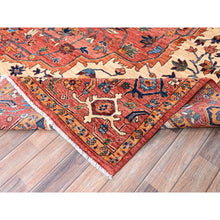 Load image into Gallery viewer, 10&#39;2&quot;x13&#39;8&quot; Coral Red, Serapi Heriz With Large Medallion Design, Aryana Collection, Vegetable Dyes, Soft Pile, High Mountain Wool, Hand Knotted, Densely Woven, Oriental Rug FWR6564