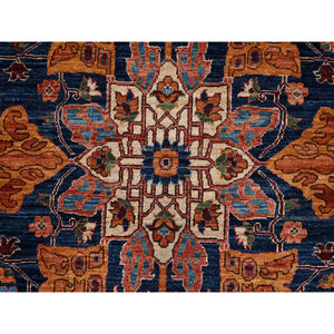 10'2"x13'8" Coral Red, Serapi Heriz With Large Medallion Design, Aryana Collection, Vegetable Dyes, Soft Pile, High Mountain Wool, Hand Knotted, Densely Woven, Oriental Rug FWR6564