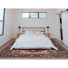 Load image into Gallery viewer, 9&#39;10&quot;x14&#39;3&quot; Imperial Red, Serapi Heriz with Large Medallion Design, Aryana Collection, Vegetable Dyes, Hand Knotted, Soft Pile, High Mountain Wool, Densely Woven, Oriental Rug FWR6570