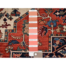 Load image into Gallery viewer, 9&#39;10&quot;x14&#39;3&quot; Imperial Red, Serapi Heriz with Large Medallion Design, Aryana Collection, Vegetable Dyes, Hand Knotted, Soft Pile, High Mountain Wool, Densely Woven, Oriental Rug FWR6570