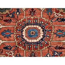 Load image into Gallery viewer, 9&#39;10&quot;x14&#39;3&quot; Imperial Red, Serapi Heriz with Large Medallion Design, Aryana Collection, Vegetable Dyes, Hand Knotted, Soft Pile, High Mountain Wool, Densely Woven, Oriental Rug FWR6570