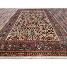 Load image into Gallery viewer, 10&#39;4&quot;x14&#39; Light Green, Heriz All Over Design, Aryana Collection, Vegetable Dyes, Soft Pile, Hand Knotted, High Mountain Wool, Densely Woven, Oriental Rug FWR6582