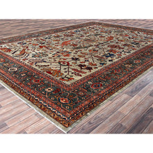 Load image into Gallery viewer, 10&#39;4&quot;x14&#39; Light Green, Heriz All Over Design, Aryana Collection, Vegetable Dyes, Soft Pile, Hand Knotted, High Mountain Wool, Densely Woven, Oriental Rug FWR6582