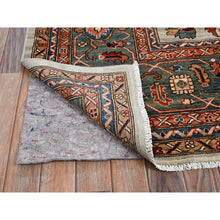 Load image into Gallery viewer, 10&#39;4&quot;x14&#39; Light Green, Heriz All Over Design, Aryana Collection, Vegetable Dyes, Soft Pile, Hand Knotted, High Mountain Wool, Densely Woven, Oriental Rug FWR6582