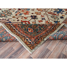 Load image into Gallery viewer, 10&#39;4&quot;x14&#39; Light Green, Heriz All Over Design, Aryana Collection, Vegetable Dyes, Soft Pile, Hand Knotted, High Mountain Wool, Densely Woven, Oriental Rug FWR6582
