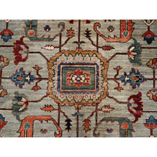 Load image into Gallery viewer, 10&#39;4&quot;x14&#39; Light Green, Heriz All Over Design, Aryana Collection, Vegetable Dyes, Soft Pile, Hand Knotted, High Mountain Wool, Densely Woven, Oriental Rug FWR6582