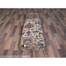 Load image into Gallery viewer, 10&#39;4&quot;x14&#39; Light Green, Heriz All Over Design, Aryana Collection, Vegetable Dyes, Soft Pile, Hand Knotted, High Mountain Wool, Densely Woven, Oriental Rug FWR6582