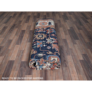 9'2"x11'10" Yale Blue, Northwest Persian All Over Design, Vegetable Dyes, Aryana Grade, Soft Pile, High Mountain Wool, Hand Knotted, Densely Woven, Oriental Rug FWR6594